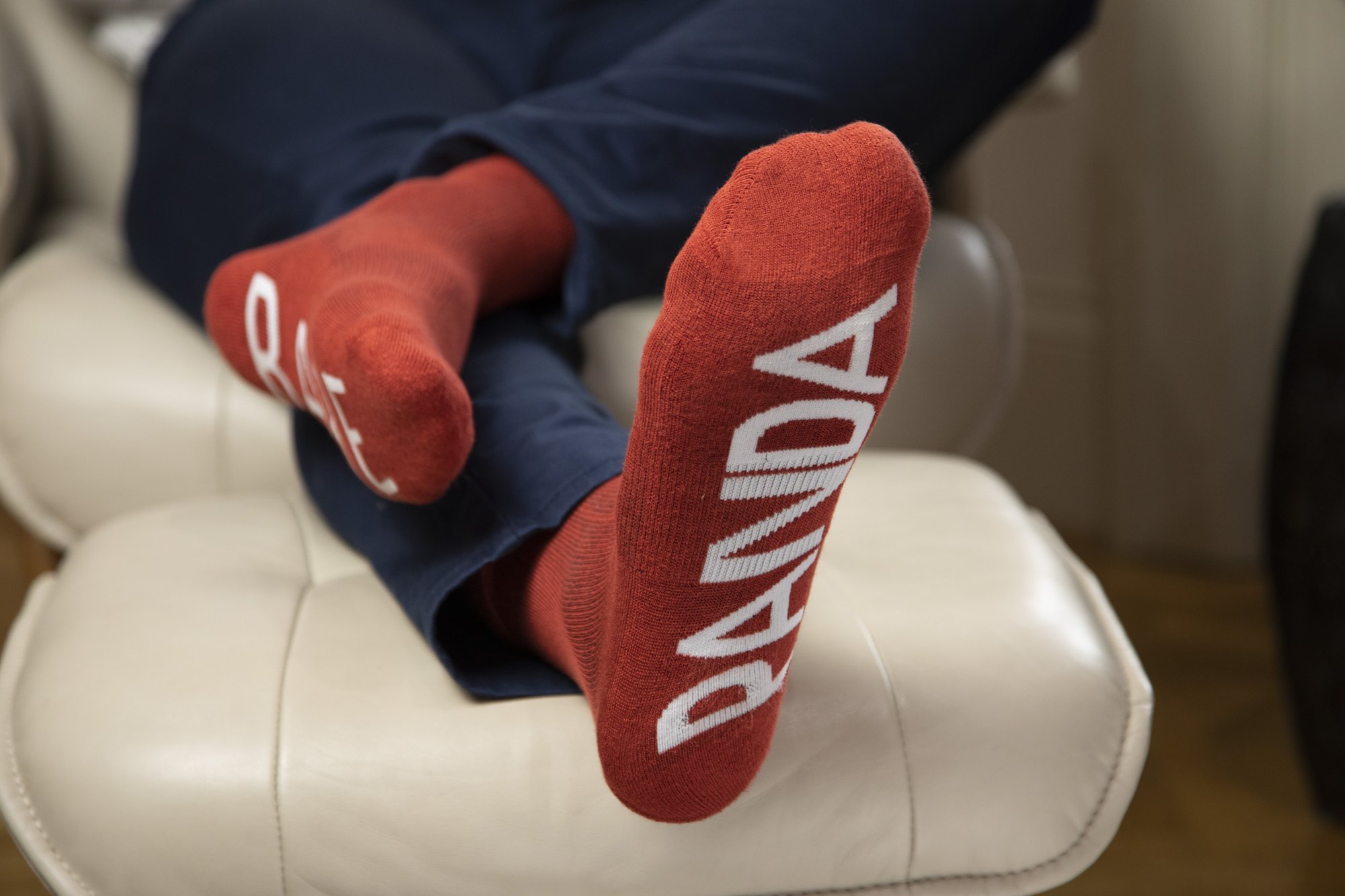 Relaxing in PandaBare bamboo crew socks