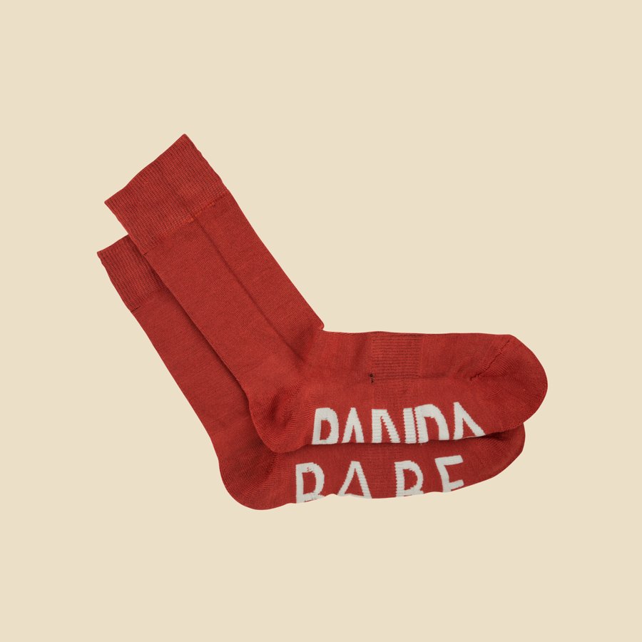 Bamboo Crew Sock in Red Panda